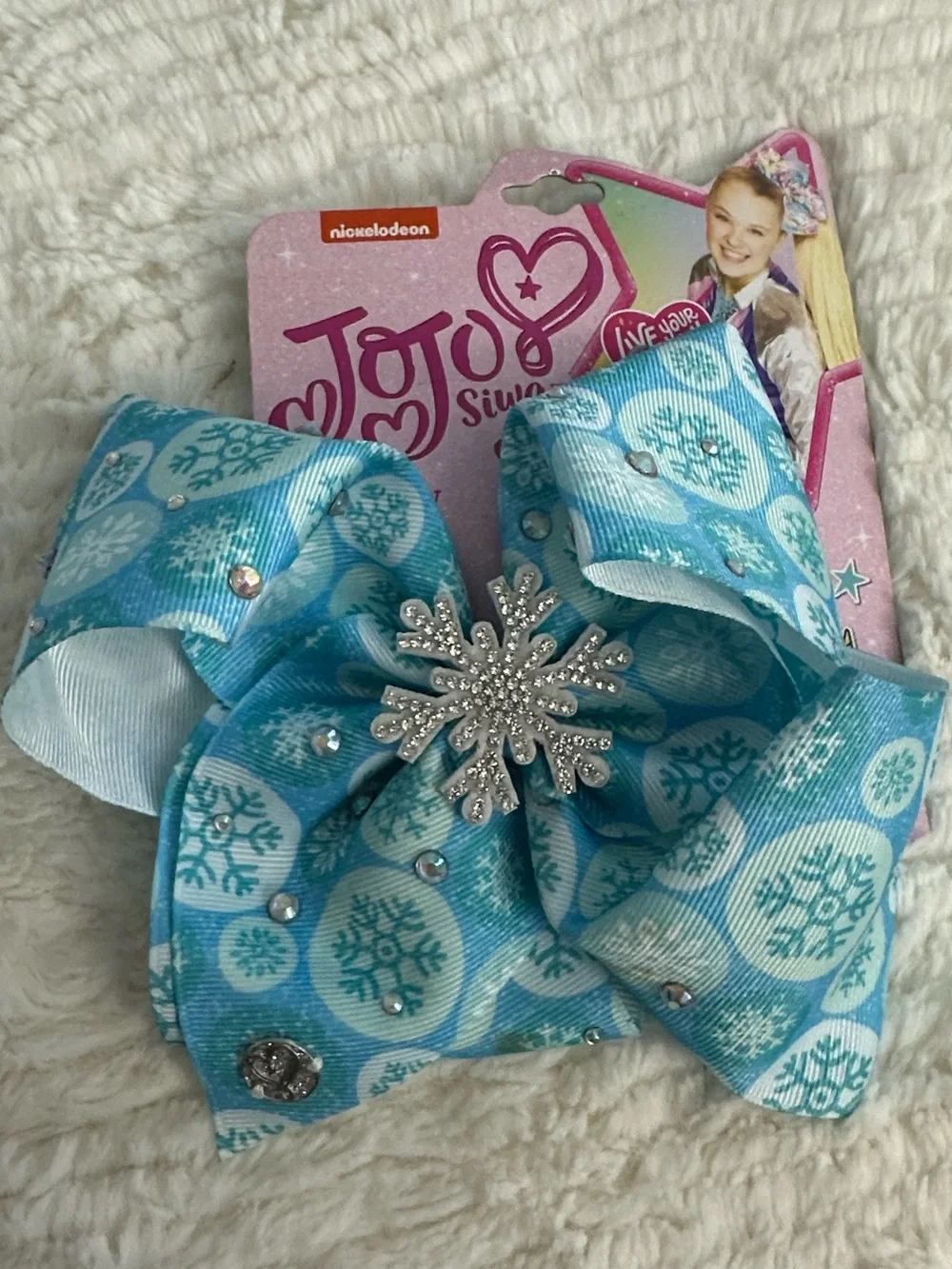 Jojo Siwa Blue Snowflake Bow
